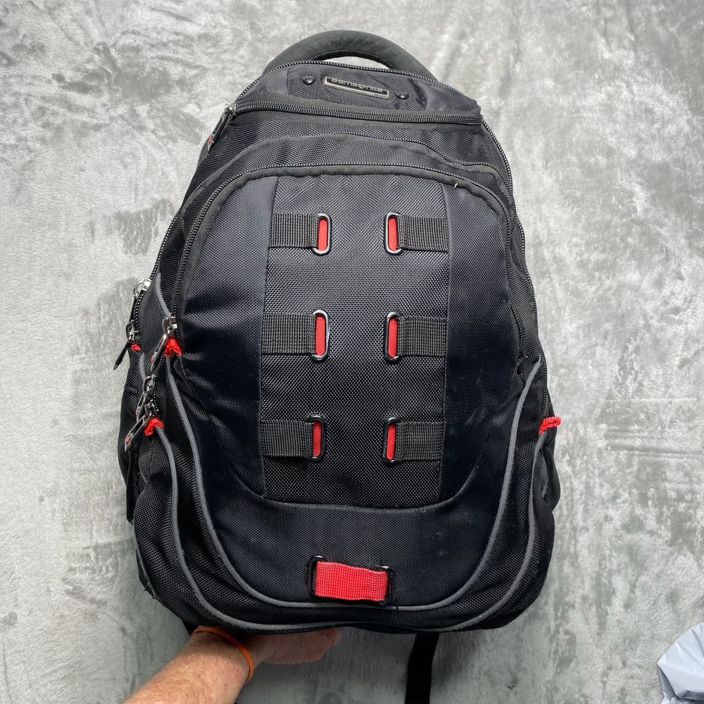 Samsonite Tectonic Nutech 17" Backpack Mesh‎ Red Accents Travel School Bag